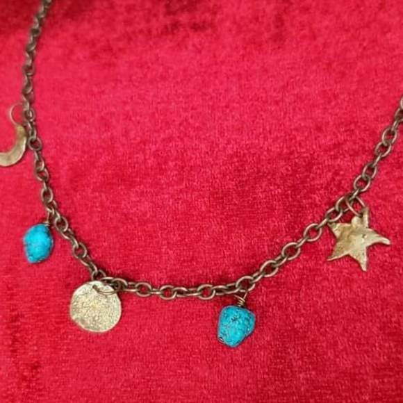 Johnny Was Emilie Shapiro Moon Star Turquoise Necklace NWT - Picture 3 of 6